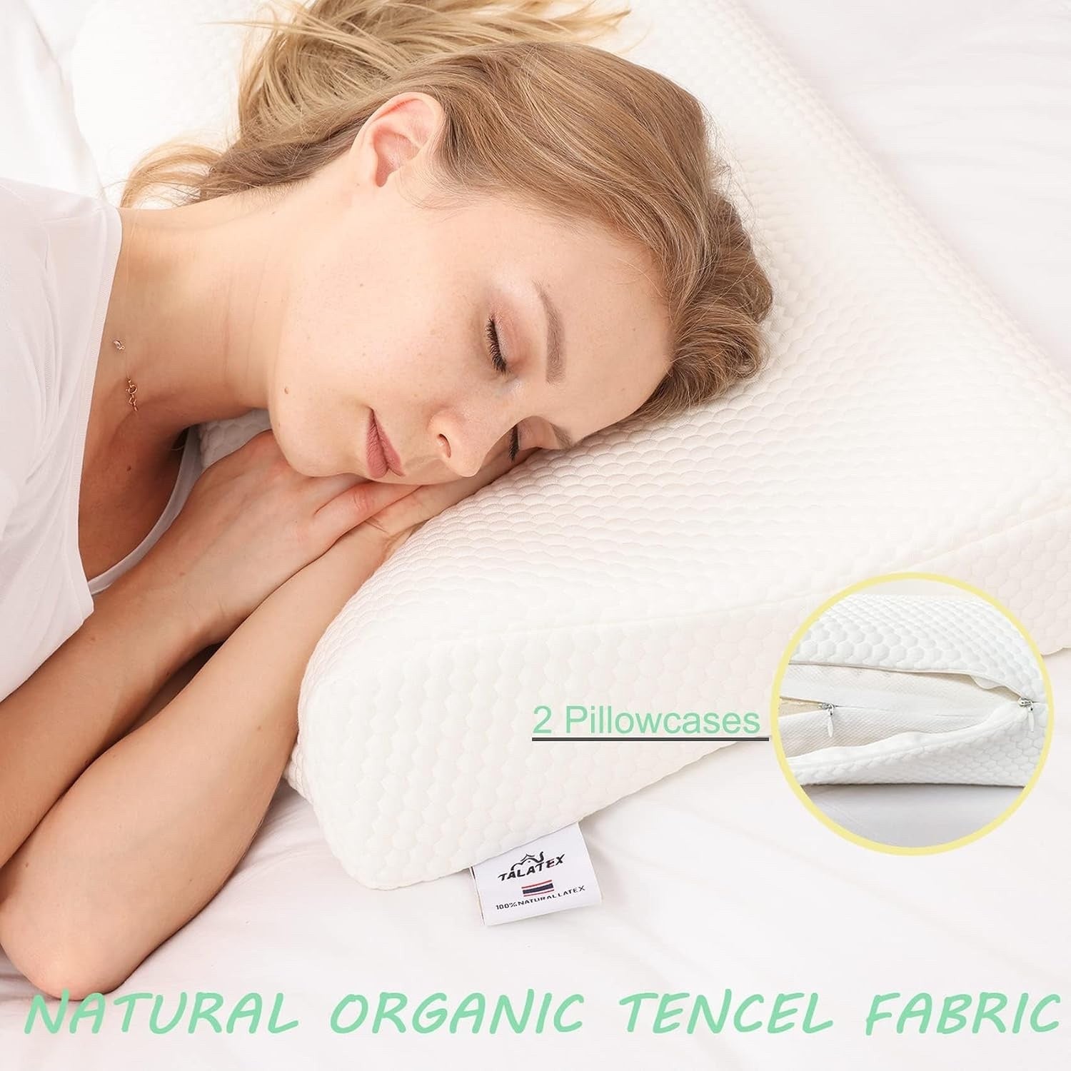 Latex Orthopedic Pillow Ergonomic Neck Support Queen Medium Firm Adjustable Cool