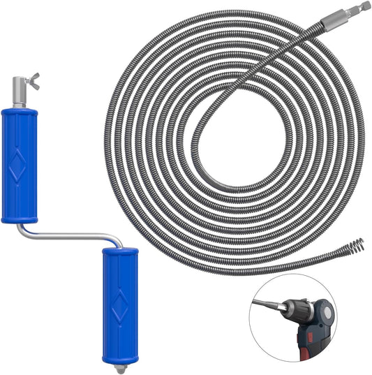 Drain Unblocker Tools, Plumbing Snake with Electric Adapters-Manual Drain Auger