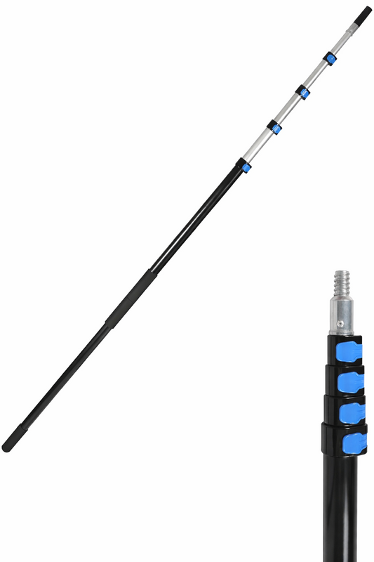 24FT Aluminium Telescopic Extension Pole Window Paint Gutter Cleaning Tool