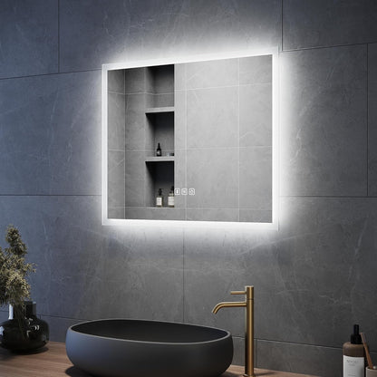 LED Bathroom Mirror 600x500mm Bluetooth Anti Fog Touch Sensor Shaver