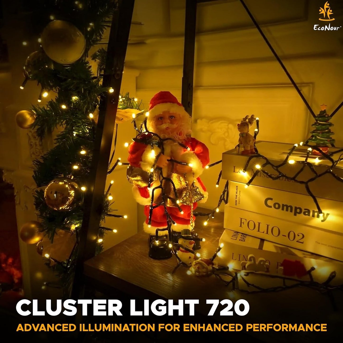 Warm White LED Cluster Christmas Tree Lights Indoor Outdoor Timer String