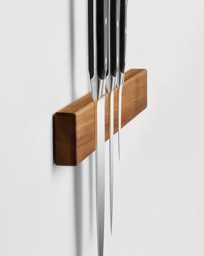 Magnetic Knife Holder Rack Strip 60cm Acacia Wood Wall Mounted Kitchen Storage