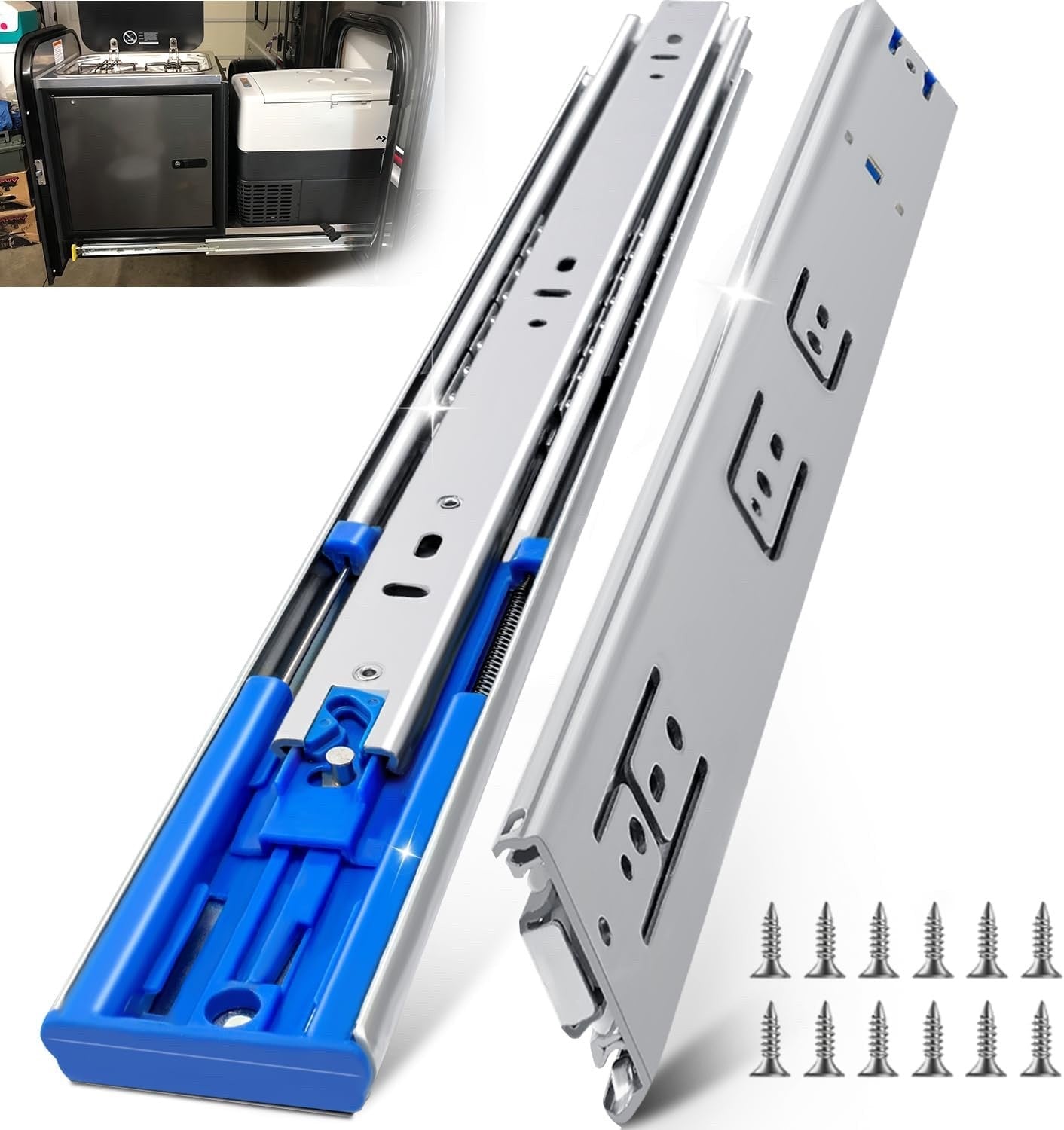 Drawer Runners 650mm Heavy Duty Soft Close Full Extension 90KG Slide Rails