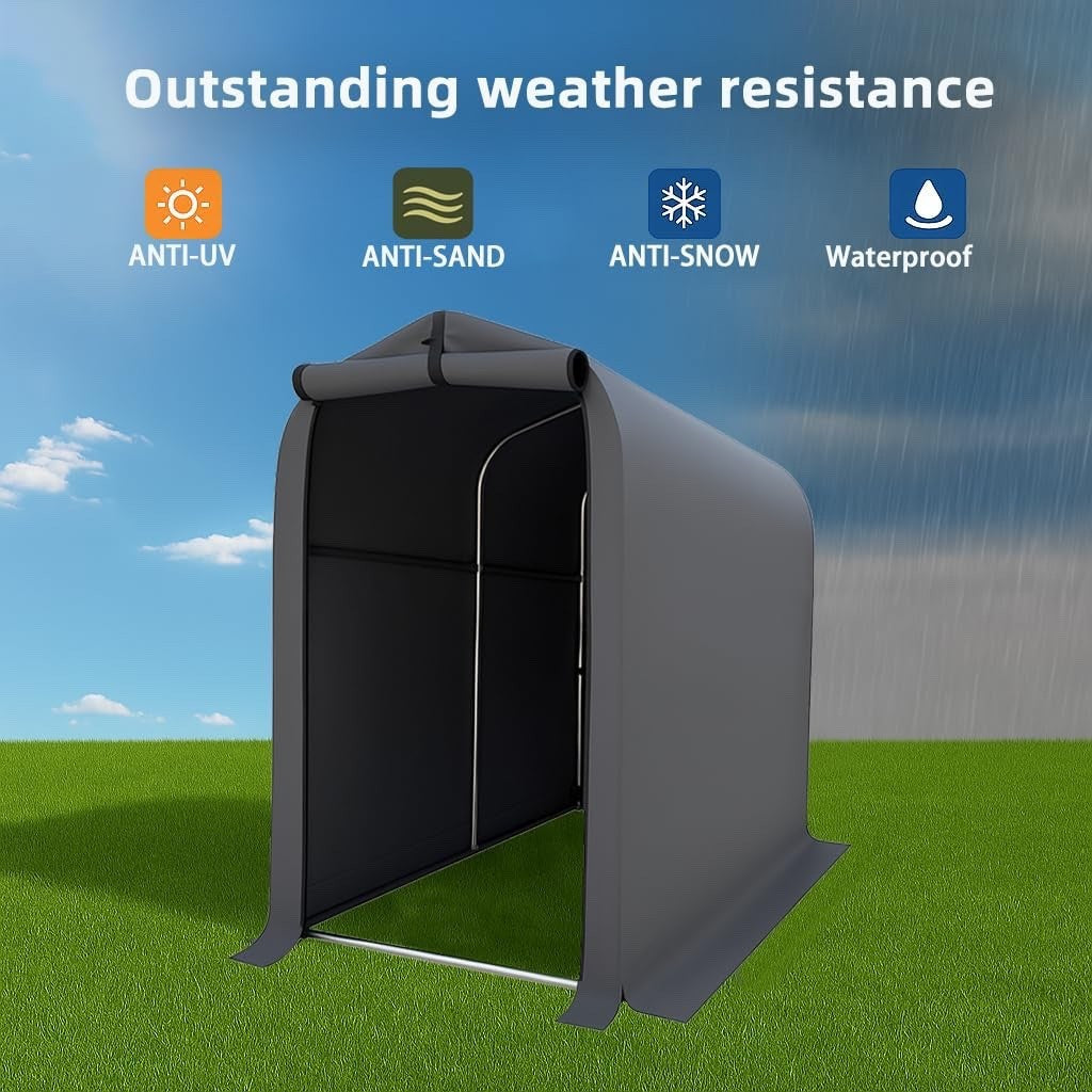 1x1.8m Outdoor Bike Storage Shed Waterproof UV Resistant Metal Frame Tent