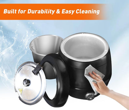 Commercial Soup Warmer Kettle 10L Electric 400W Buffet Catering Stainless Steel