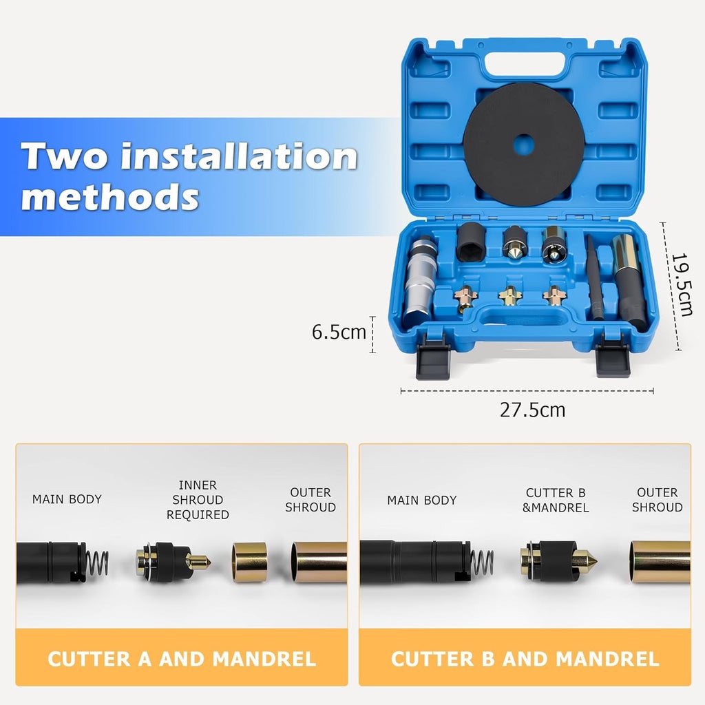 Locking Wheel Nut Remover Set Damaged Stripped Lug Bolt Extractor Kit