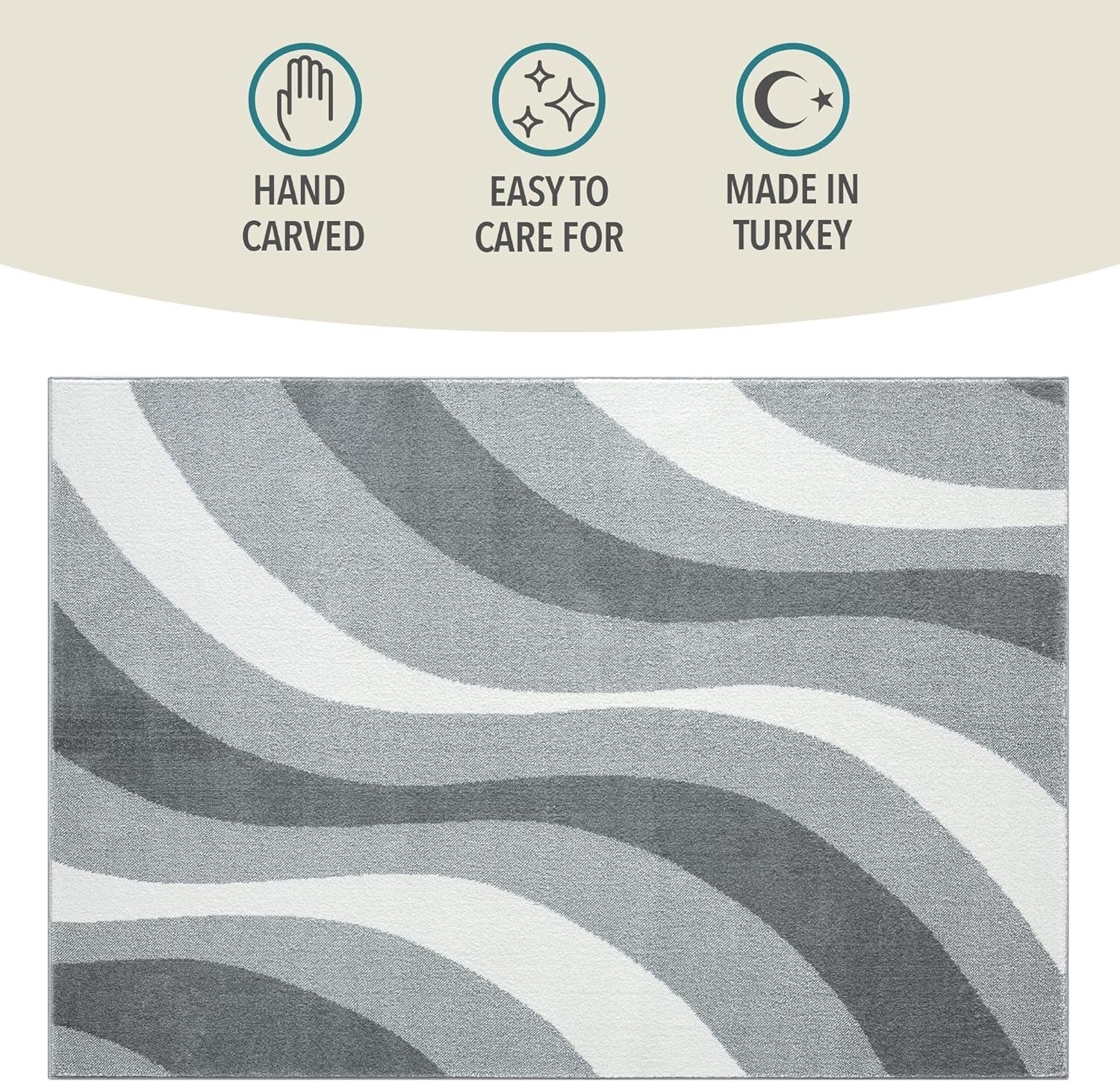 Rugs and More Swirl Large Area Rug Short Pile Vibrant Patterned Carpet 200x290cm
