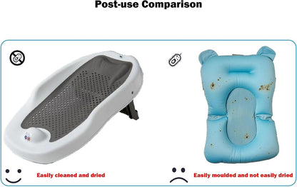 Baby Bath Tub with Stand Foldable Newborn Bath Non Slip 81x48cm Portable Grey