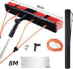 8M Water Fed Telescopic Window Cleaning Pole 55cm Brush Solar Panel PV Tool