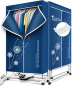 Heated Clothes Airer 1500W 2 Tier Electric Dryer with Remote Timer Indoor