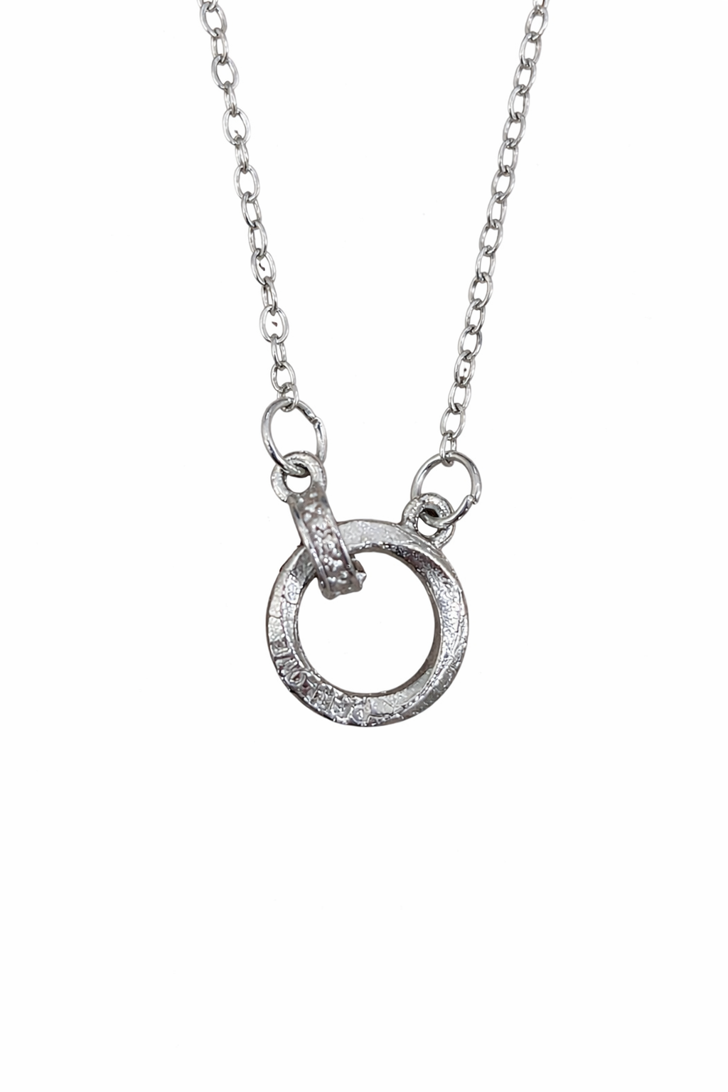 148x Pendant Necklace Silver Tone Circle Bar Adjustable Chain Minimalist Women