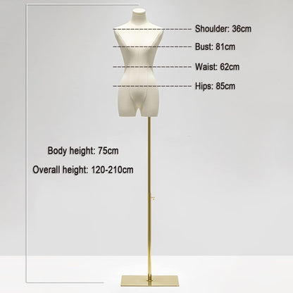 Adjustable Mannequin Torso Dress Form Rectangular Base Clothing Display Stand