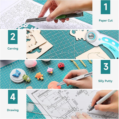 A2 Cutting Mat Self Healing Craft Mat Quilting Sewing Fabric Leather Pad Cyan