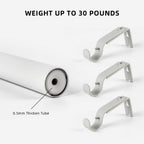 1in Single Curtain Rod 84-120in Adjustable Decorative Resin White