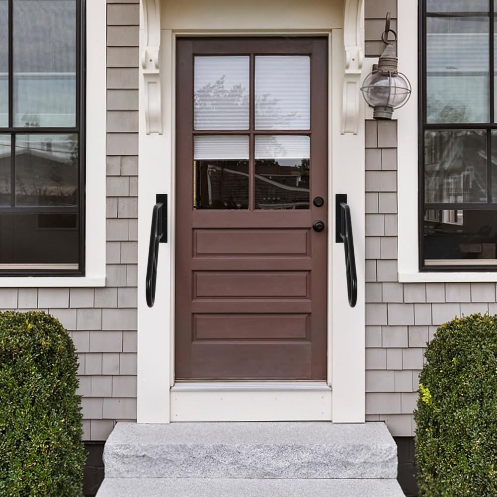 Outdoor Handrail 1-3 Steps Wall Mount Stair Rail Safety Support Black