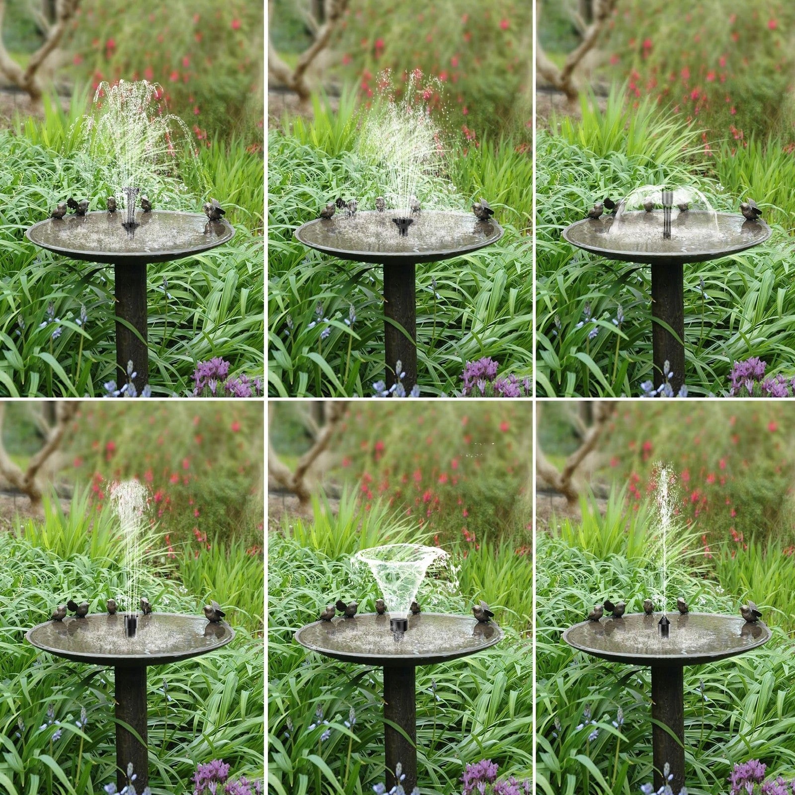 Biling Solar Pond Foundtain with Battery Backup, 6W 300L/H Solar Water Pump