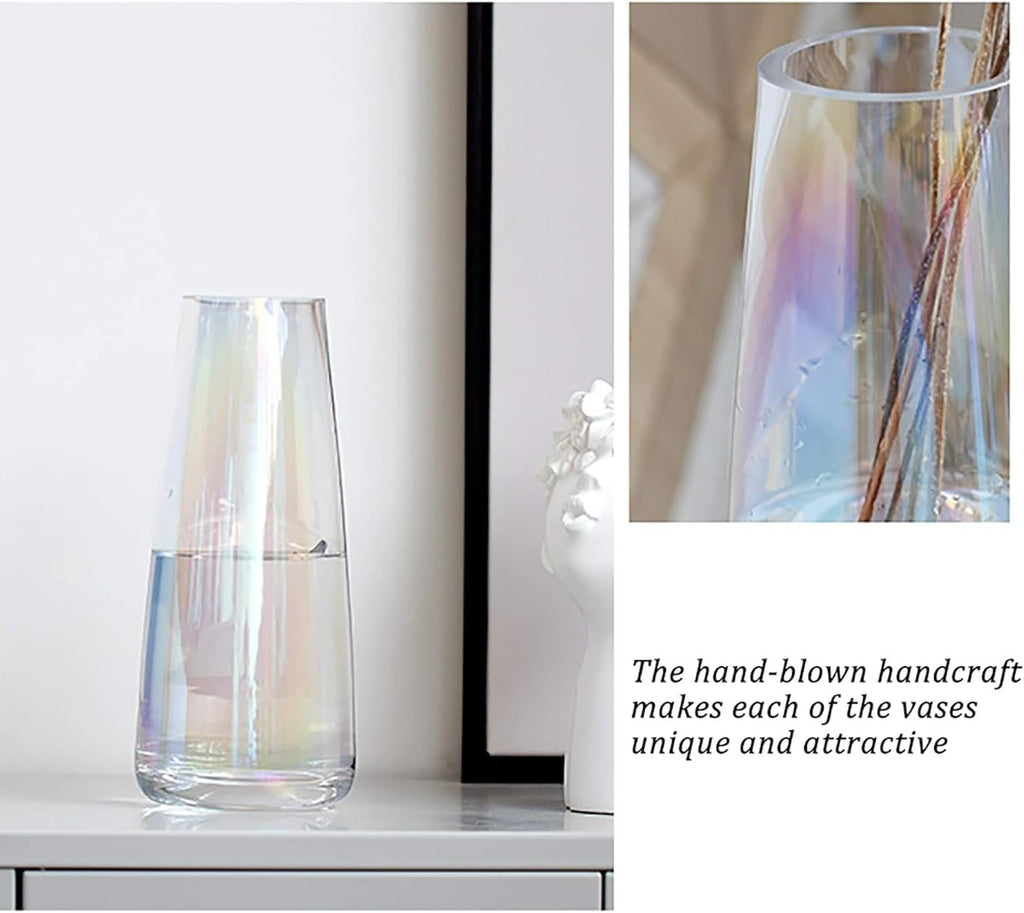 Glass Flower Vase Thick Glass Center pieces Vases Modern Home Clear Decor
