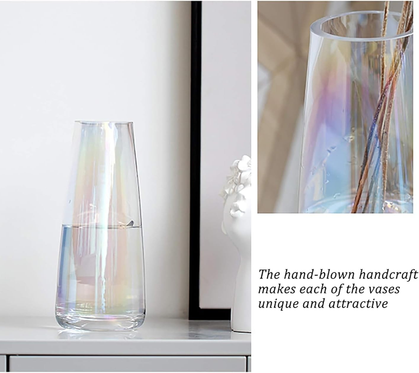 Glass Flower Vase Thick Glass Center pieces Vases Modern Home Clear Decor
