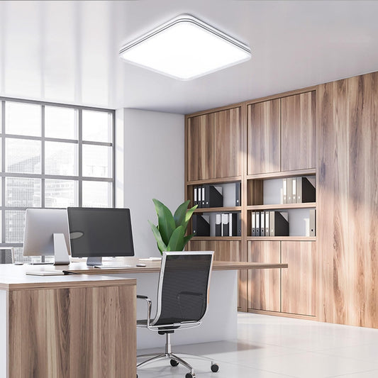 LED Ceiling Light Square Black Edge 6500K Cool White Flush Mount Modern