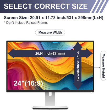 Monitor Screen Protector 24 Inch 2 Pack Blue Light Filter Anti Glare 531x298mm