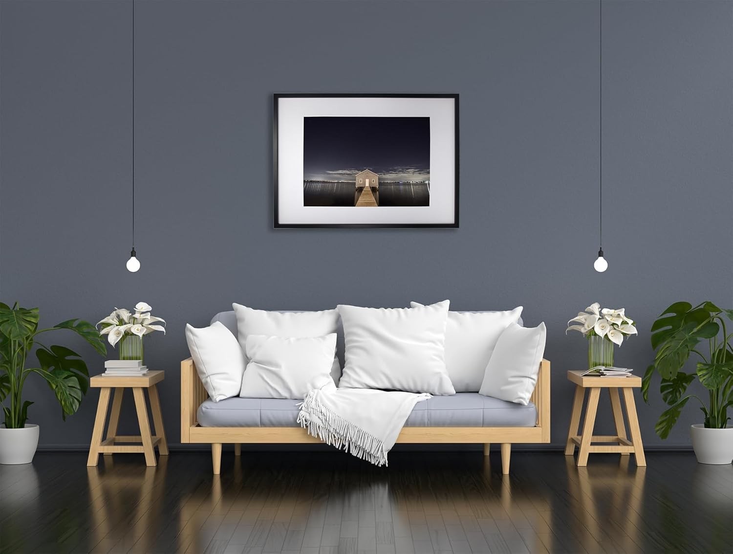 Black A1 Picture Frame Set of 3 with Mount for A2 Poster Gallery Photo Frames