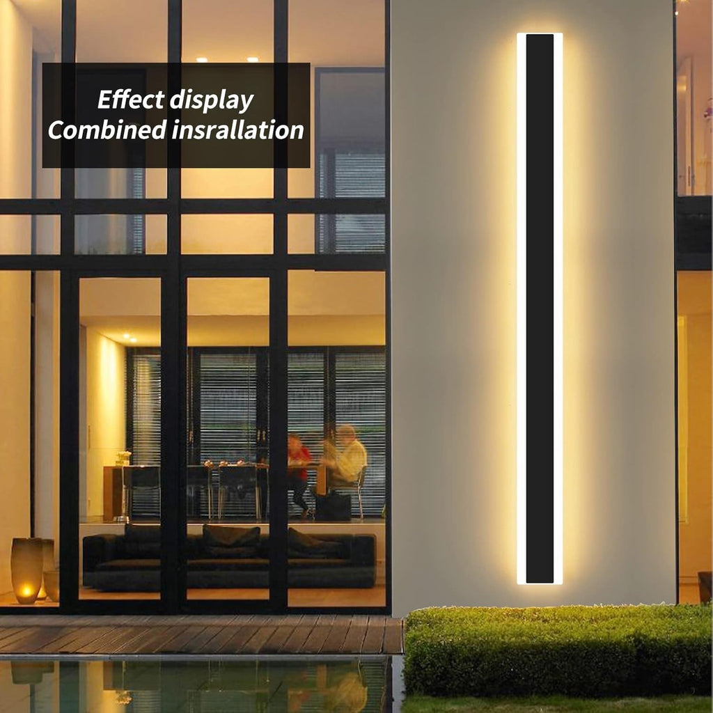 100cm LED Outdoor Wall Light 35W 3000K Warm White IP65 Waterproof Modern