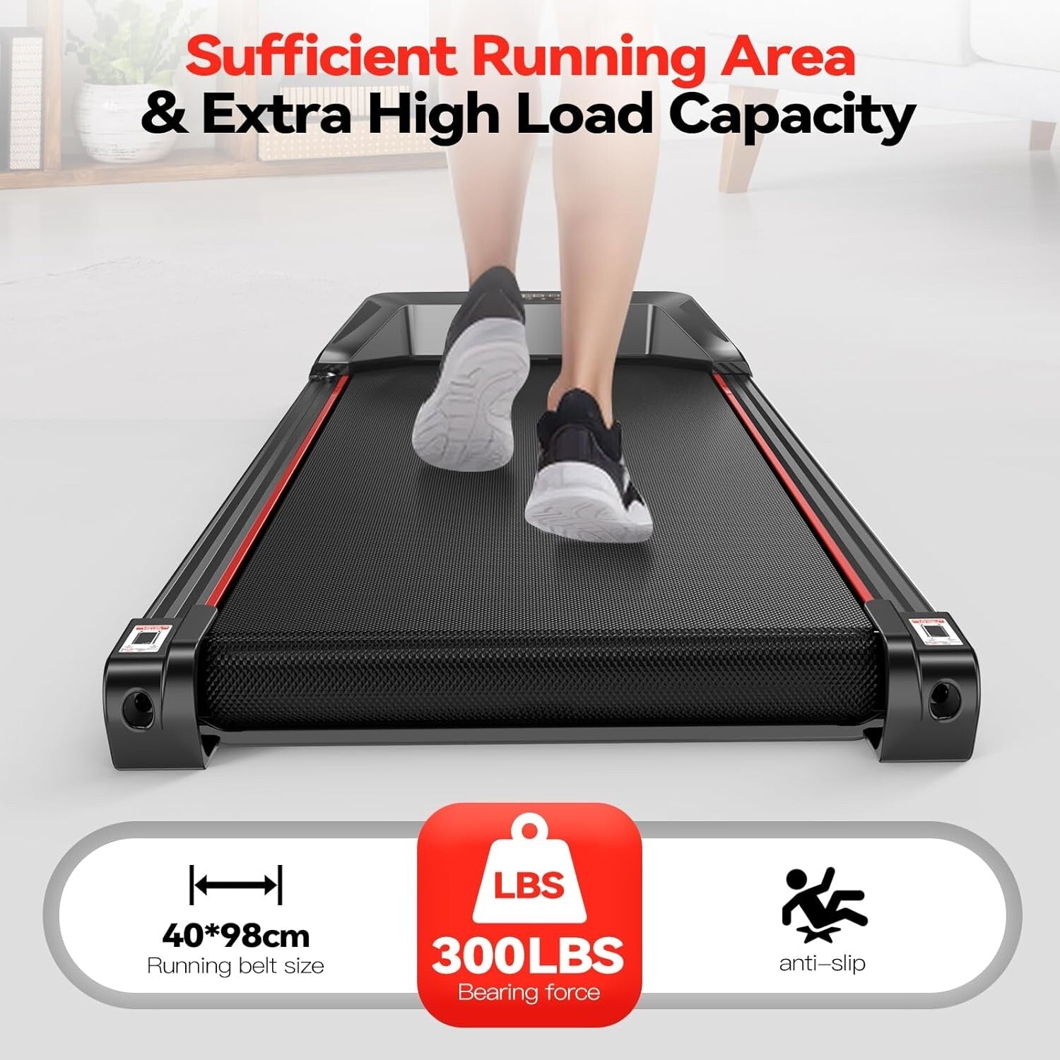 Sperax Walking Pad Treadmill for Home - Under Desk Treadmill Remote Control LED