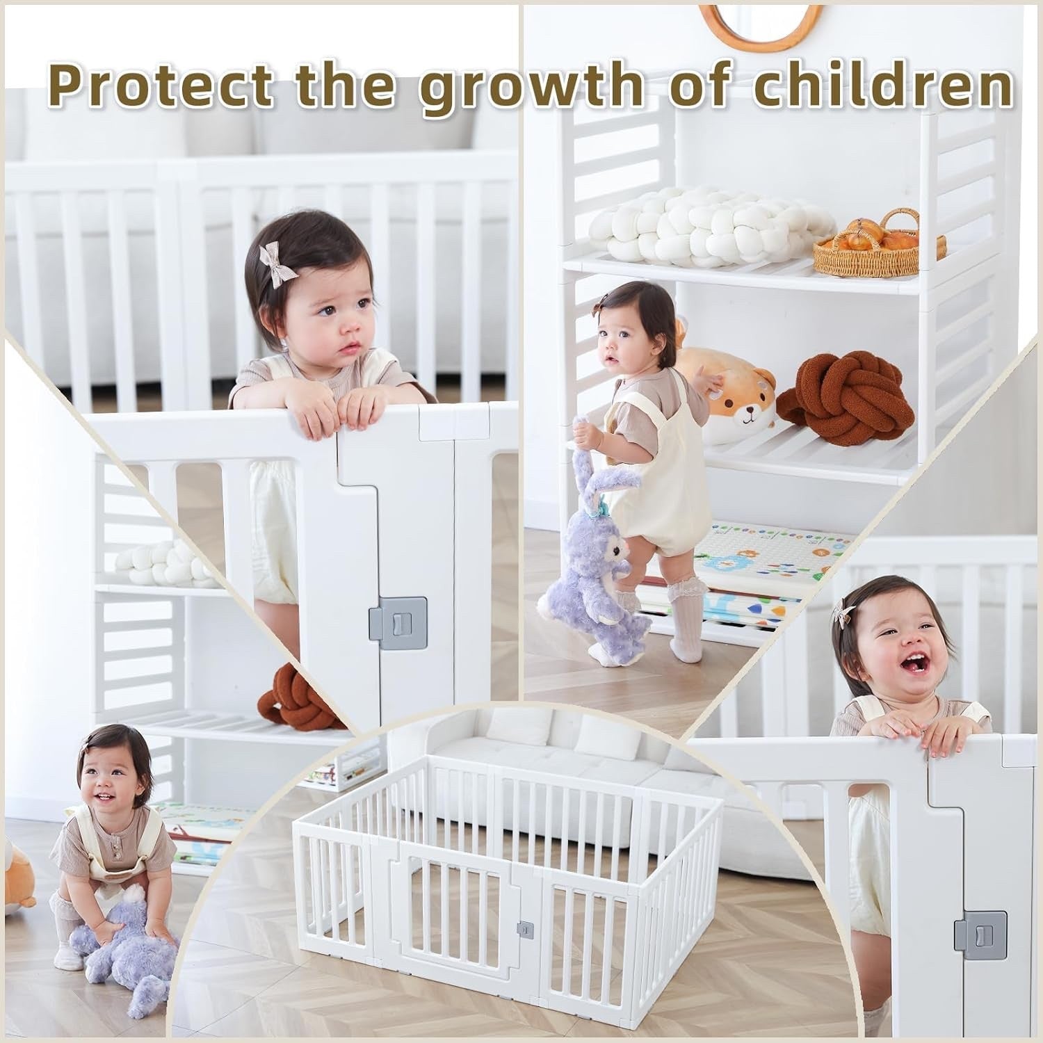 Baby Playpen 150x110x60cm Toddler Safety Activity Centre Indoor Outdoor White