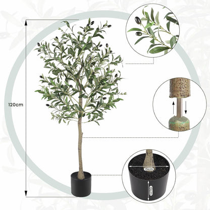 Artificial Olive Tree 120cm Faux Silk Indoor Plant Lifelike Home Office Decor