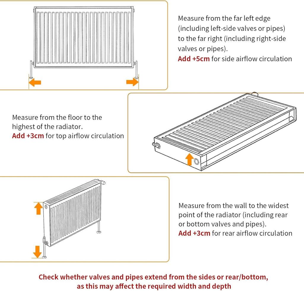 Tall White MDF Radiator Cover 100cm Internal Height Slatted Cabinet Shelf