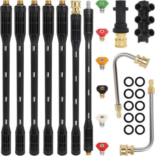 10 Pcs Pressure Washer Extension Wand Karcher K2-K7 4000PSI with 6 Nozzle Tips