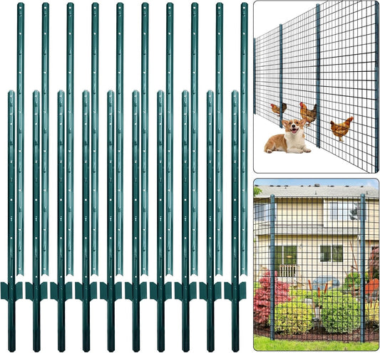 Fence Posts Metal U 213cm 10 Pack Garden Wire Mesh Chicken Outdoor Steel Poles