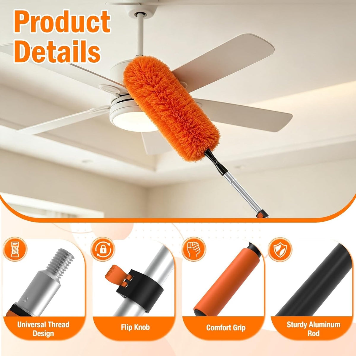 LAANPOLE 6m Feather Duster Kit Telescopic Pole Microfiber Window Cleaner  HSEGAR