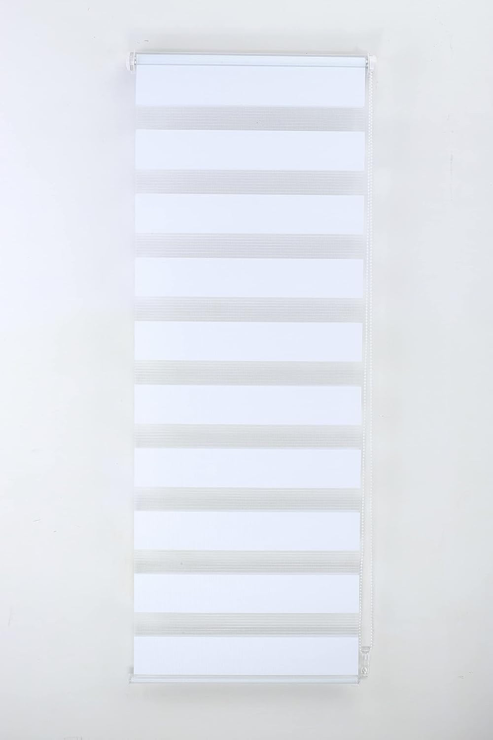 Zebra Roller Blinds Dual Layer No Drill Blackout Day Night 124x165cm White