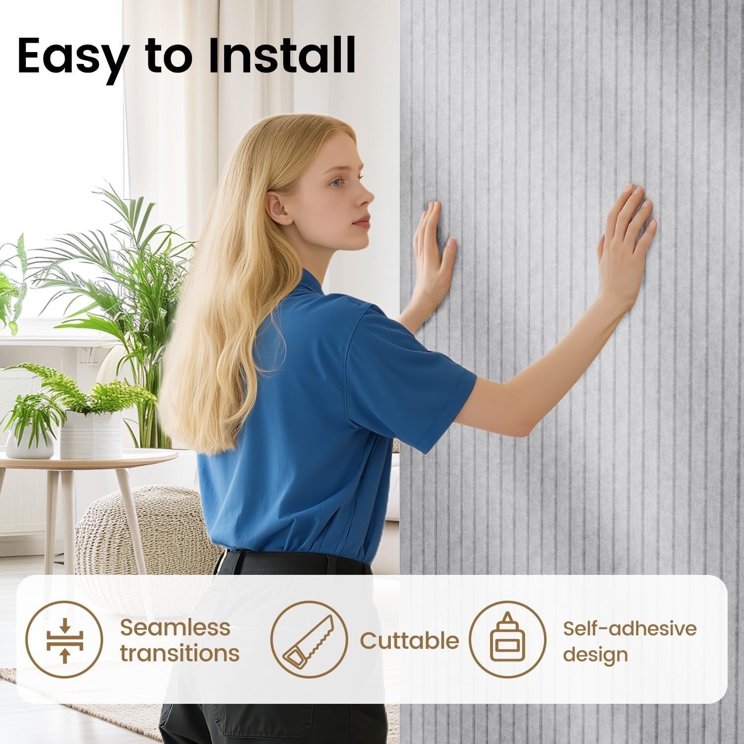 Acoustic Soundproof Wall Panels Self Adhesive 3D Sound Absorbing Black 4 Pack