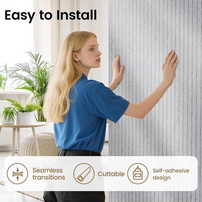 Acoustic Soundproof Wall Panels Self Adhesive 3D Sound Absorbing Black 4 Pack