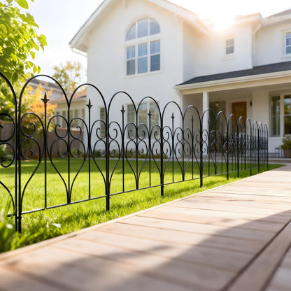 Metal Garden Fence Panels 10 Pack 6m Rustproof Border Edging No Dig 81x61cm