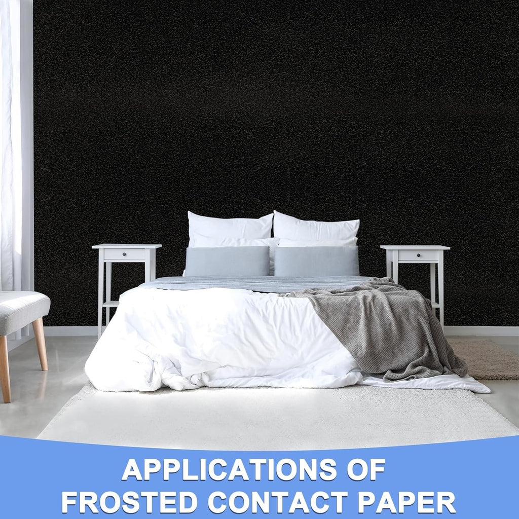 Black Frosted Contact Paper Self Adhesive Peel Stick Vinyl 119x100cm