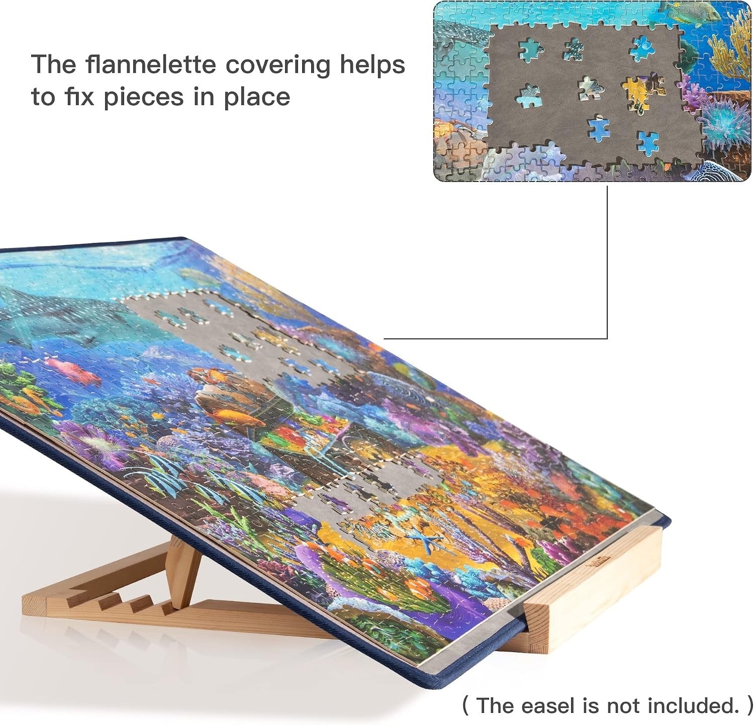 Becko US Jigsaw Puzzle Board Mat 1000 Piece Portable Non Slip Grey Storage Large