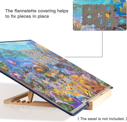 Becko US Jigsaw Puzzle Board Mat 1000 Piece Portable Non Slip Grey Storage Large