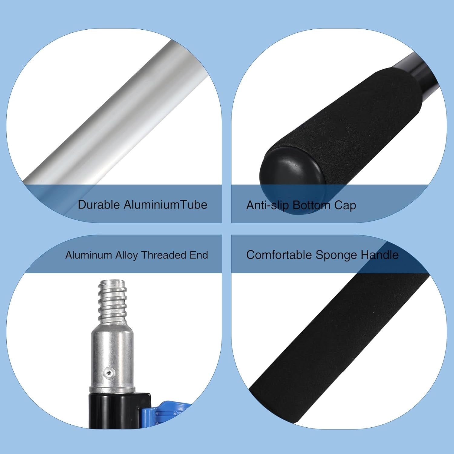 24ft Aluminum Telescopic Extension Pole Window Paint Gutter Duster Tool