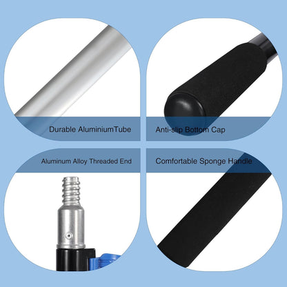 24ft Aluminum Telescopic Extension Pole Window Paint Gutter Duster Tool