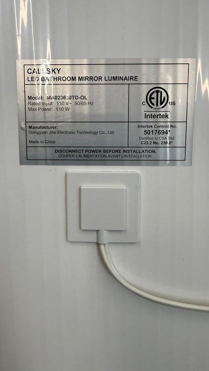 Bathroom Mirror LED 24x32in Front Backlit Anti-Fog Dimmable 3 Color Temperature