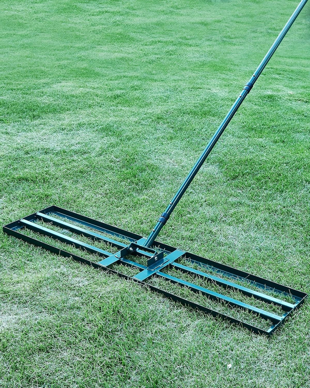 Stainless Steel Lawn Leveling Rake 45x10in Plate Adjustable Handle Tool