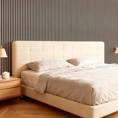 Acoustic Wall Panels Wood Slat 120x60cm 2 Pack Soundproof Decor Grey Room