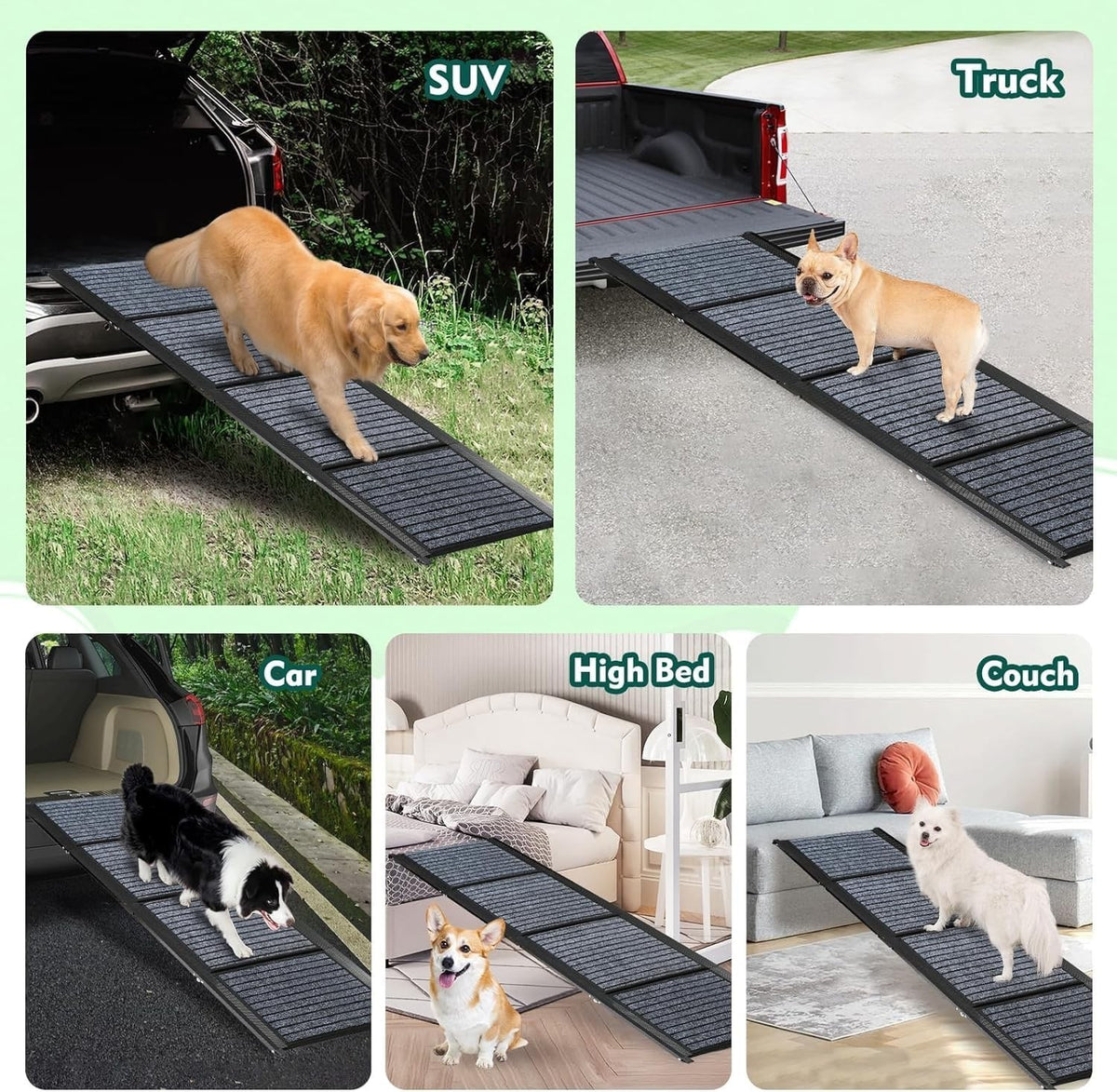 Dog Car Ramp Folding Portable 180cm 50cm Wide Anti-Slip 127KG Large Dogs SUV
