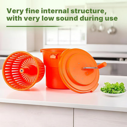 Commercial Salad Spinner Dryer 20L 5 Gal Manual Lettuce Vegetable Drainer Orange