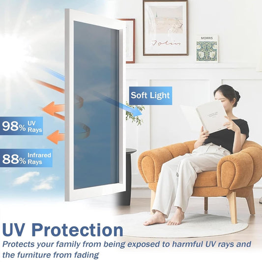 One Way Window Film Mirror Privacy UV Heat Reflective Black Silver Tinted