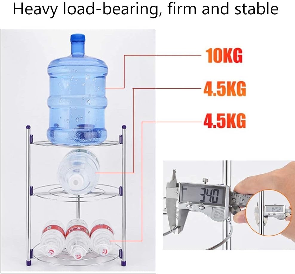 5-Tier Round Pot Pan Rack Stainless Steel Kitchen Storage Organizer 101x35 cm