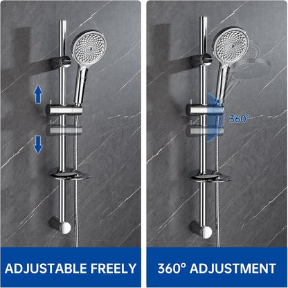 Shower Riser Rail Kit 73cm 4 Mode Hand Shower 1.5m Stainless Hose Soap Dish